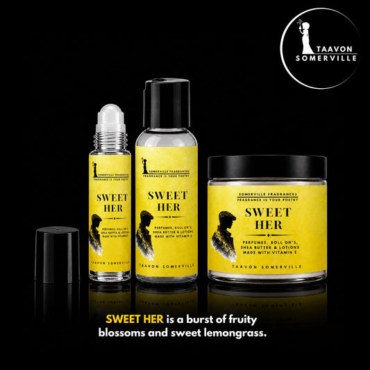 SWEET HER: Perfume Shea Lotion, Shea Butter & Body Roll On For Her