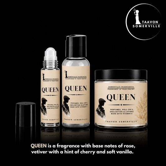 QUEEN: Perfume Shea Lotion, Shea Butter & Body Roll On For Her