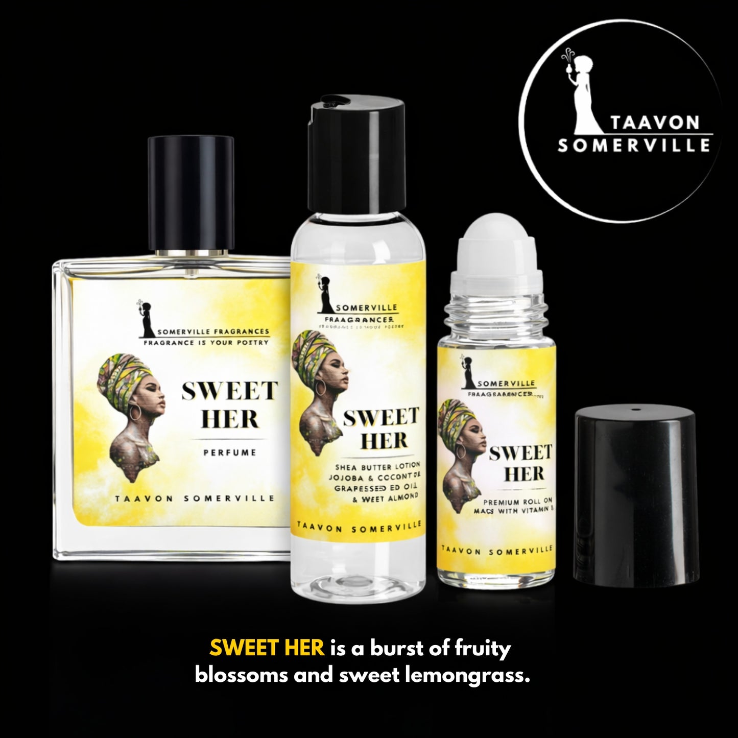 SWEET GIFT SET: PERFUME, ROLL ON & SHEA LOTION FOR HER